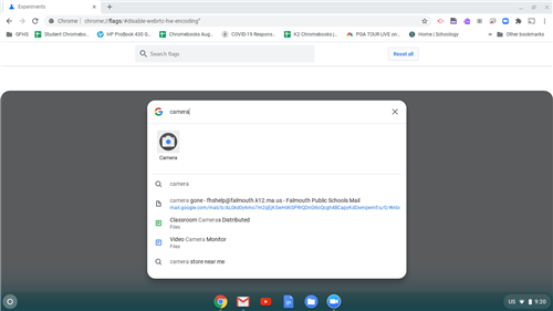 Camera search dialog window 